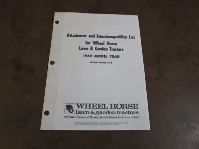 Wheel Horse Mower 1969 Tractor Garden Attachment Interchangability List • £5.72