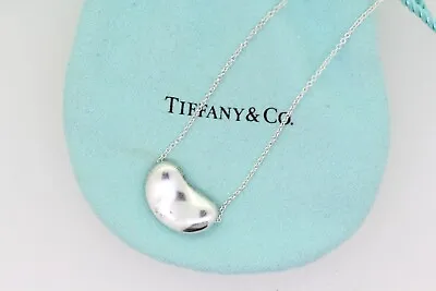 Tiffany & Co Elsa Peretti Sterling Silver Bean Pendant Necklace - 16.5  • $200