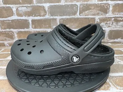 Crocs Classic Black Dual Comfort Winter Lined Clogs Mens Size 5    Womens Size 7 • $19.99