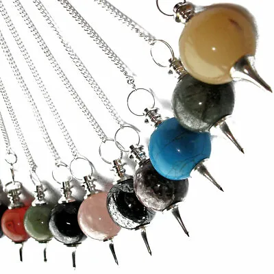 Genuine Gemstone Crystal Ball Dowsing Pendulum Variety Of Dowsers UK Seller • £4.99