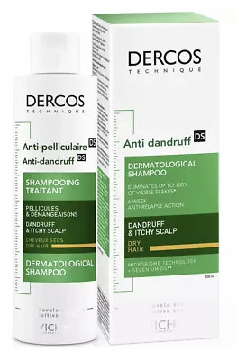 Vichy Dercos DS Anti-Dandruff Shampoo 200ml-Dry & Itchy Scalp- Advanced Action • £17.95