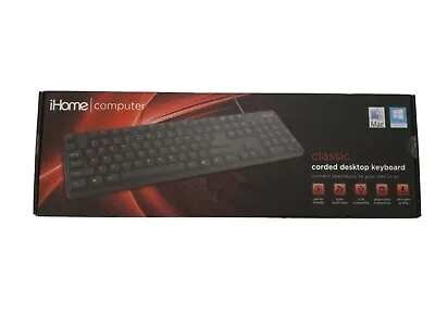 IHome Computer Classic Corded USB Desktop Keyboard Windows Mac Black New Sealed • $11.99