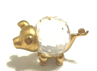 Swarovski Crystal Vintage Trimlite Small Pig Crystal & Gold Tone Figurine • $34.99