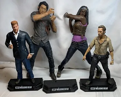 Lot Of (4) Walking Dead Characters And Extra Stand Figures Incomplete • $29.99