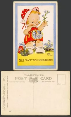 MABEL LUCIE ATTWELL Old Postcard Now P'raps You'll Remember Me Girl & Flower 490 • £2.99