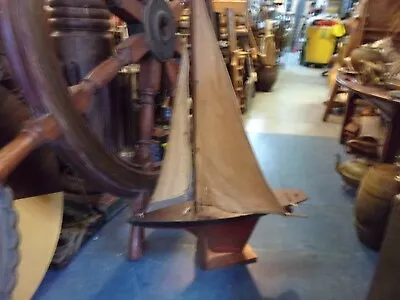 $200 • Buy Antique Jacrim, Keystone, Seaworthy Toy Co Model Sailboat Pond Boat