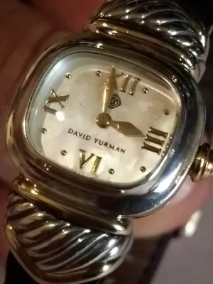 Authentic David Yurman Ladies 14kt S/S ThoroughBred Black Leather Strap Watch.7  • $429