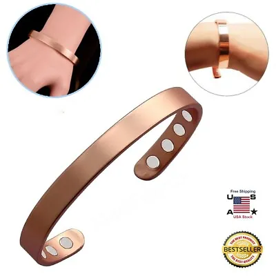 Copper Magnetic Bracelet Arthritis Pain Energy MEN WOMEN ADJUSTABLE CUFF Gift US • $7.39