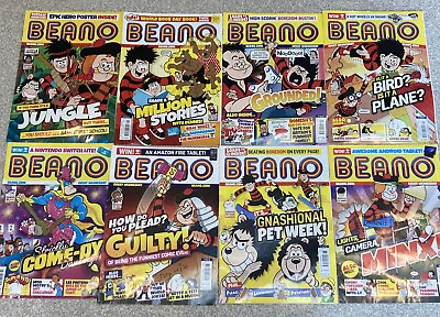 8 X BEANO COMICS  2020 Bundle / Job Lot - Dennis The Menace  / Minnie The Minx • £9.50
