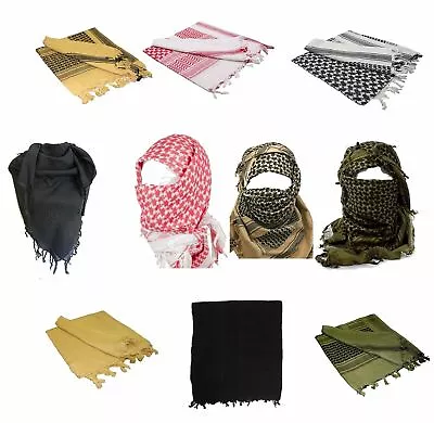 Shemagh Military Army 100%Cotton Heavyweight Arab Tactical Desert Keffiyeh Scarf • £6.99