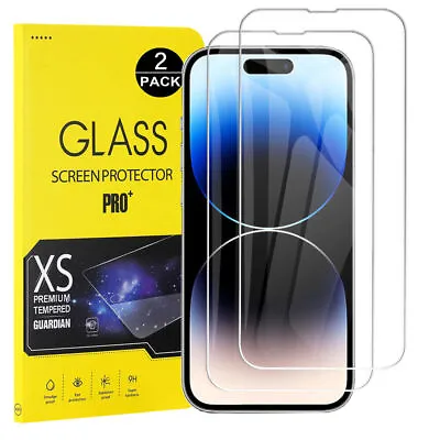 $4.49 • Buy 2X Tempered Glass Screen Protector For IPhone 14 13 12 11 Pro Max 6S 7 8 Plus XR