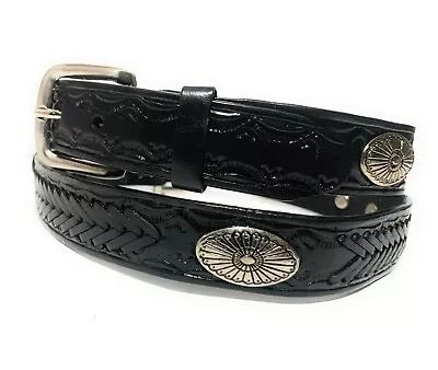 Kids Western Belt. Genuine Leather Rodeo Belt Concho Decorated Kids Cowboy Belt • $18.99