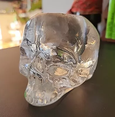 Kosta Boda Crystal Skull. Candle Holder Still Life Votive  Art Glass - EC • $54.99