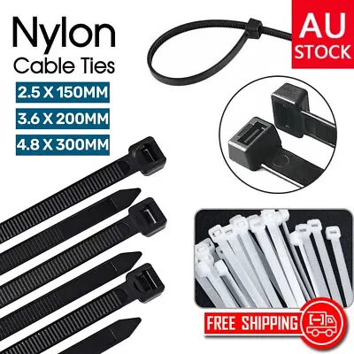 Cable Ties Zip Ties Nylon UV Stabilised 100/500/1000x Bulk Black Cable Tie AUS • $9.93