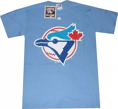 Toronto Blue Jays Throwback Majestic Raised Logo Light Blue T Shirt New Tags • $19.95