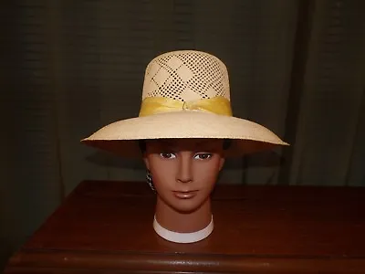 Vintage Ladies Civil War Reenactor Fashionable Straw Hat With Ribbon • $21.95