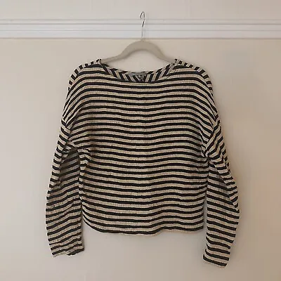 Dusan Raglan Striped Shirt - Black Cream - XS - $700 La Garconne • $90