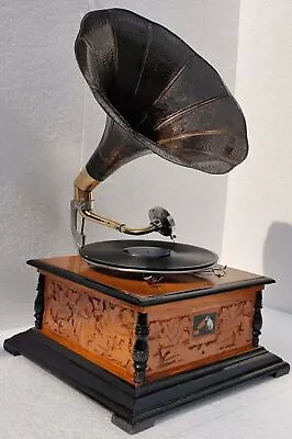 Vintage HMV Gramophone Phonograph Working Antique Audio - Wind-Up Record Player • $547.94