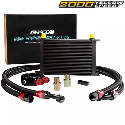 Universal 25 Row AN-10 Engine Aluminum Oil Cooler & Filter Adapter &Oil Line New • $85.50