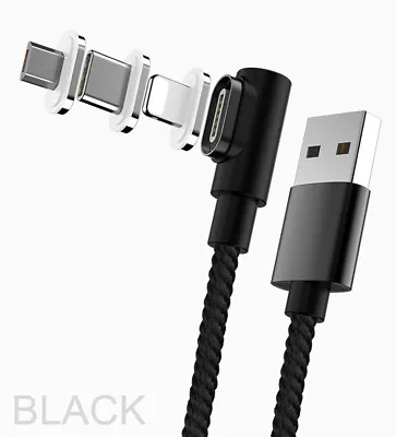 IOS 8Pin Micro USB Type-C Plug Magnetic Fast Chager Cable Braided Rope Data Cord • $8.48