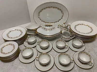 $350 • Buy 45 Pc VA Vista Alegre ROWENA DINNERWARE SET 8 Place Sets 5 Serving Pcs Portugal