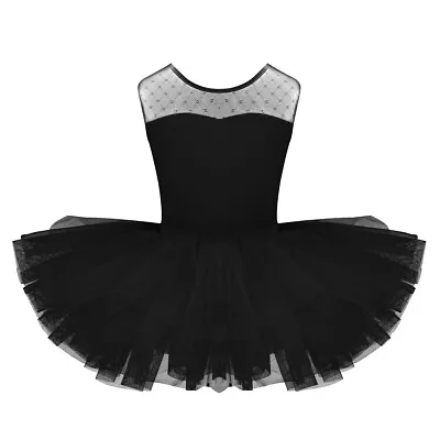 Kids Girl Ballet Dance Dress Gymnastics Tutu Skirt Ballerina Performance Costume • $25.29