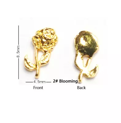 20pcs New 3D Gold/Silver Roses Alloy Flowers Bud/Blooming Charms Nail Art Decor • $1.25