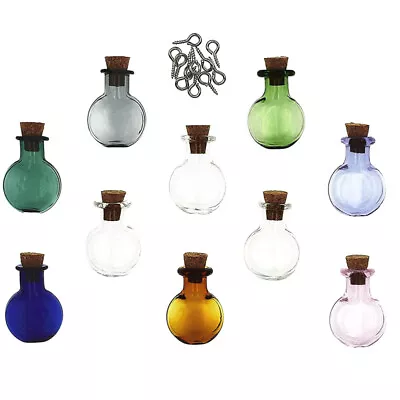  10 Pcs Glass Chemical Bottles Crafts Small Laboratory Colored Spell Jars • £7.15