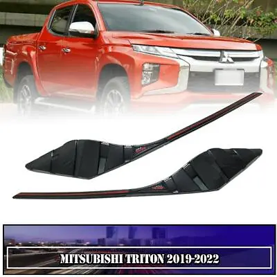 Cover Head Lamp Matte Black Trim For Mitsubishi L200 Triton 2019-2022 Pickup • $54.55