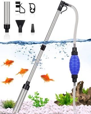 $33.43 • Buy Fish Tank Cleaner Vacuum Aquarium Siphon Gravel Water Pump Filter Change Niw