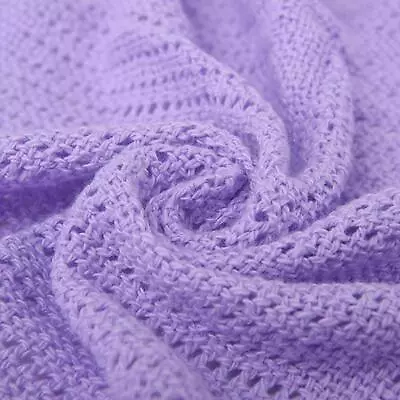 £8.99 • Buy Lilac Cellular Blanket Cotton Soft Cozy Pram/Trave Cot/CotBed/Single/Double/King