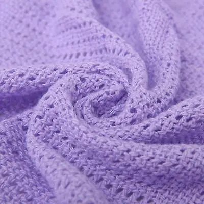 Lilac Cellular Blanket Cotton Soft Cozy Pram/Trave Cot/CotBed/Single/Double/King • £8.99
