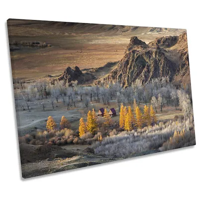 Oasis In The Altai Mountains Autumn CANVAS WALL ART Print Picture • £23.99