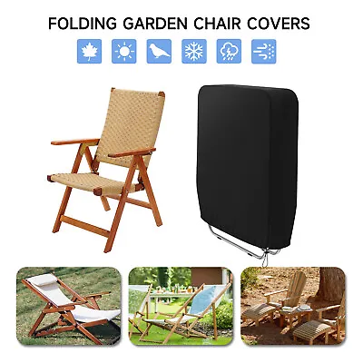 Folding Garden Chair Covers Reclining Sun Lounger Cover Waterproof UV Resistant • £5.88