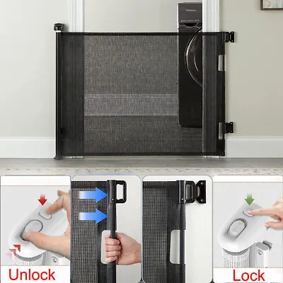 180/300CM Wide Retractable Baby Safety Gate For Stairs Doorways Dog Pet Fence • $59.99