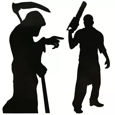 2pk Giant Window Silhouette Halloween Sticker Grim Reaper Party Door Cover Decor • £3.49