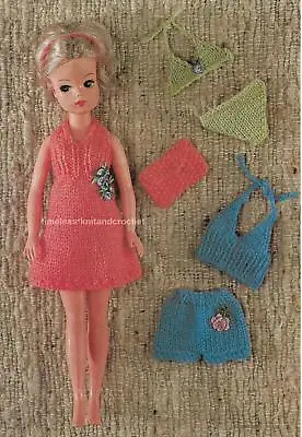 £3.60 • Buy Knitting Pattern - Sindy / Barbie Doll Clothes - Bikini, Dress, Shorts  - (copy)