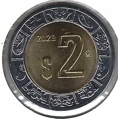 2023 Mexico Brilliant Uncirculated Two Peso Coin • $2.95