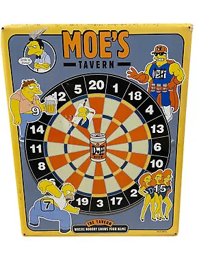 RARE Simpsons Moe’s Tavern Metal Sign Dart Board 19x15 Rockette 2002 Duff • $44.99