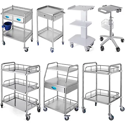 Stainless Steel Lab Medical Equipment Cart Quiet Easy Assemble Dental • $73.31