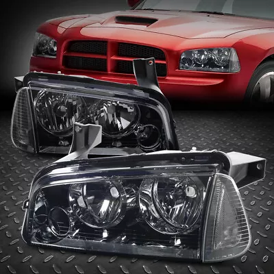 For 06-10 Dodge Charger Smoked Housing Clear Corner Headlight Replacement Lamps • $85.88