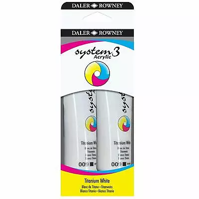 Daler Rowney System 3 Acrylic Paint Twin Pack 2 X Titanium White 150ml • £17.99