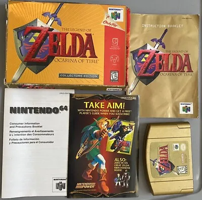 Legend Of Zelda Ocarina Of Time GOLD Collector's Edition N64 Complete Insert CIB • $279.99