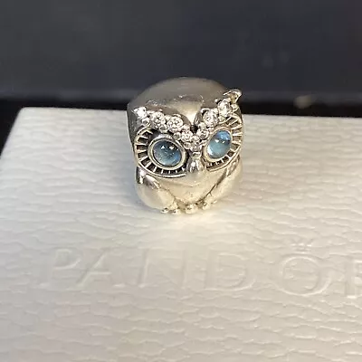 Silver 925 Pandora Bracelet Charm Cubic Zirconia Wise Owl 2 • £12.50