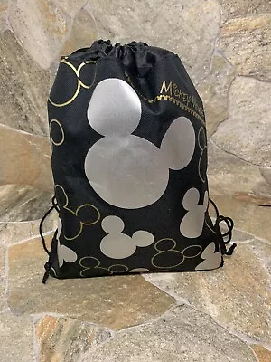 Disney Mickey Mouse  Bag Bag Pack  Nylon Black/Silver/Gold Color. • £6.75