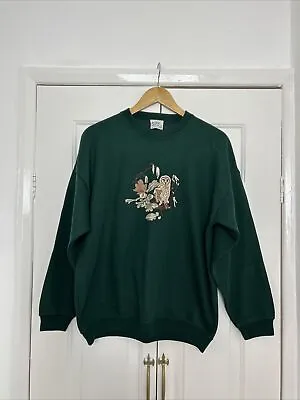 £24.99 • Buy Acorn Leisure Vintage Green Embroidered Owl Sweatshirt Size L/XL
