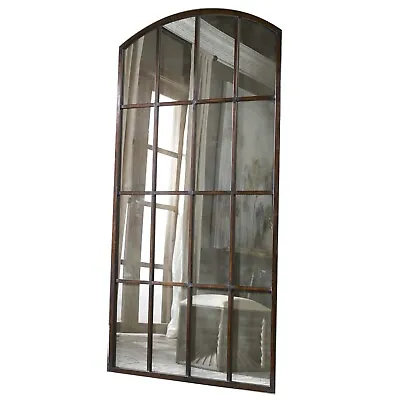 Extra Large Antiqued WINDOW Arch MIRROR Wall Leaner 82  Oversize Floor • $1177