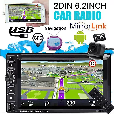 Fit GMC Sierra 1500 2500 3500 HD Car DVD Radio FM Bluetooth Stereo 2Din & Camera • $100.70