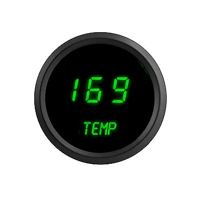 2 1/16  Digital Water Temperature Gauge Green LEDs Black Bezel Made In The USA • $45.39