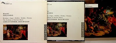 HANDEL Orlando 3-CD Box HOGWOOD James Bowman/Auger Etc FULL SILVER GERMANY • £14.99